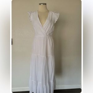 Zara White Strappy Open Back Maxi Dress, M, excellent condition